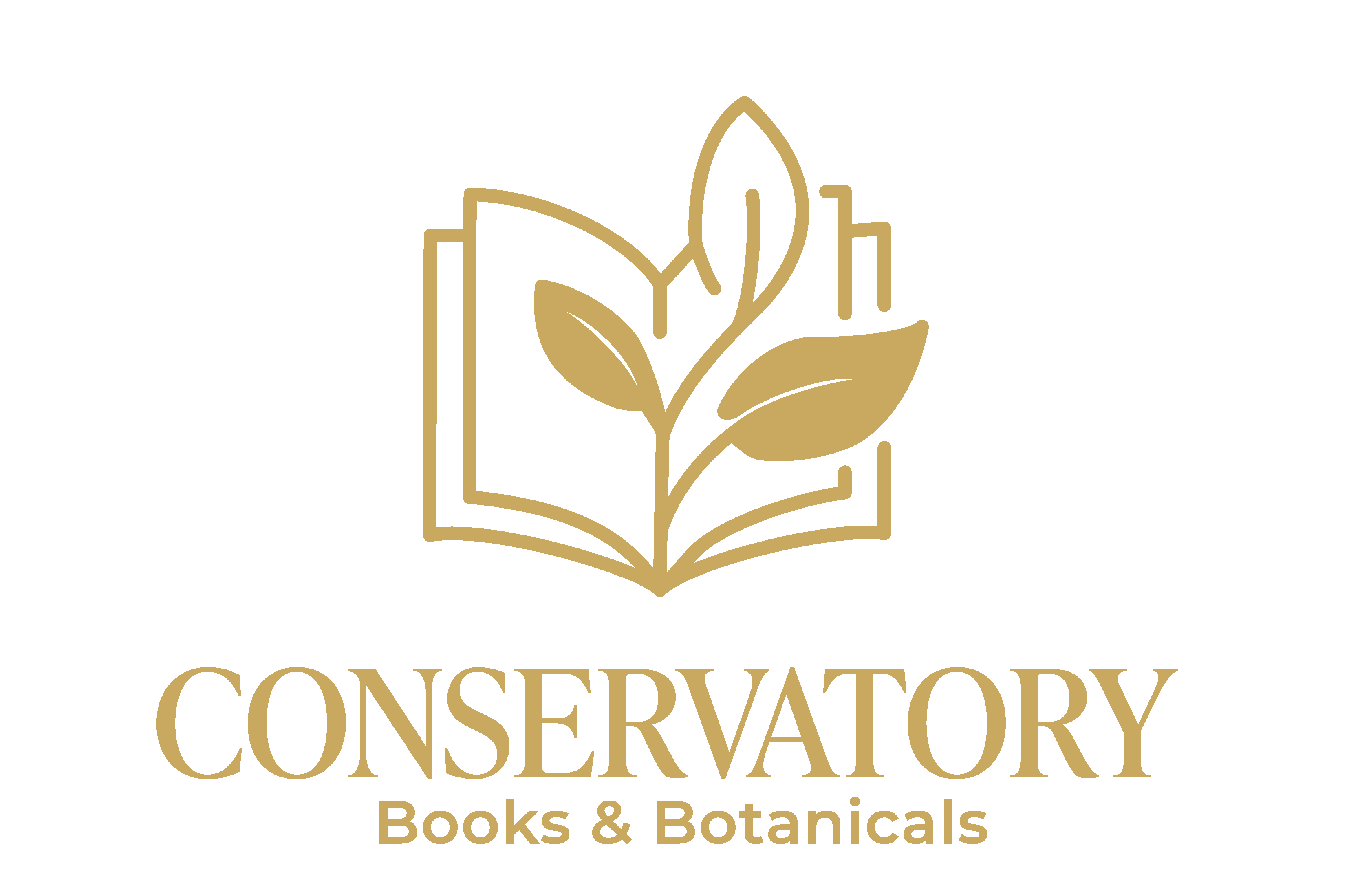 Conservatory gold logo on green background